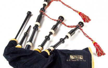 Close up with new all-plastic bagpipes (HD Video)